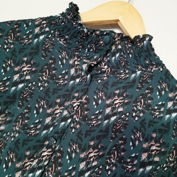 Anthropologie Seen Worn Kept Davina Leopard Belted Midi Dress Hunter Green US 8 - Picture 15 of 16